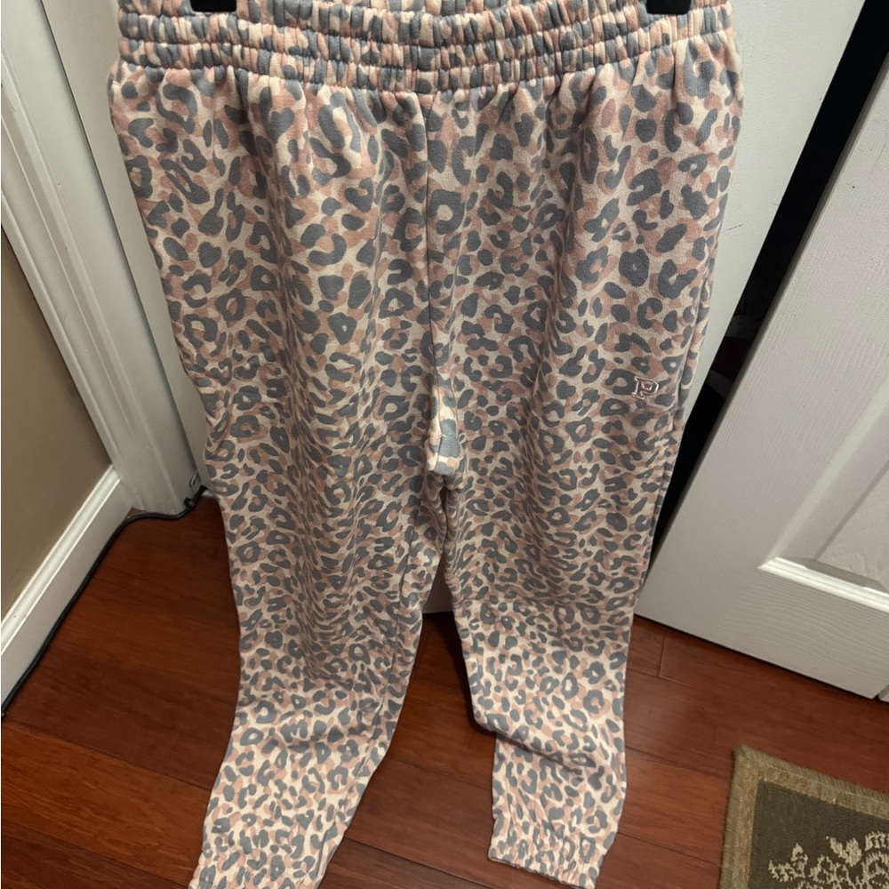PINK Victoria's Secret Animal Print Joggers - Pink and Gray